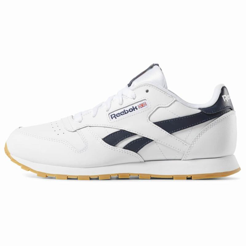 Tenisi Reebok Classic Leather Baieti Albi/Bleumarin Romania EI1016ZO